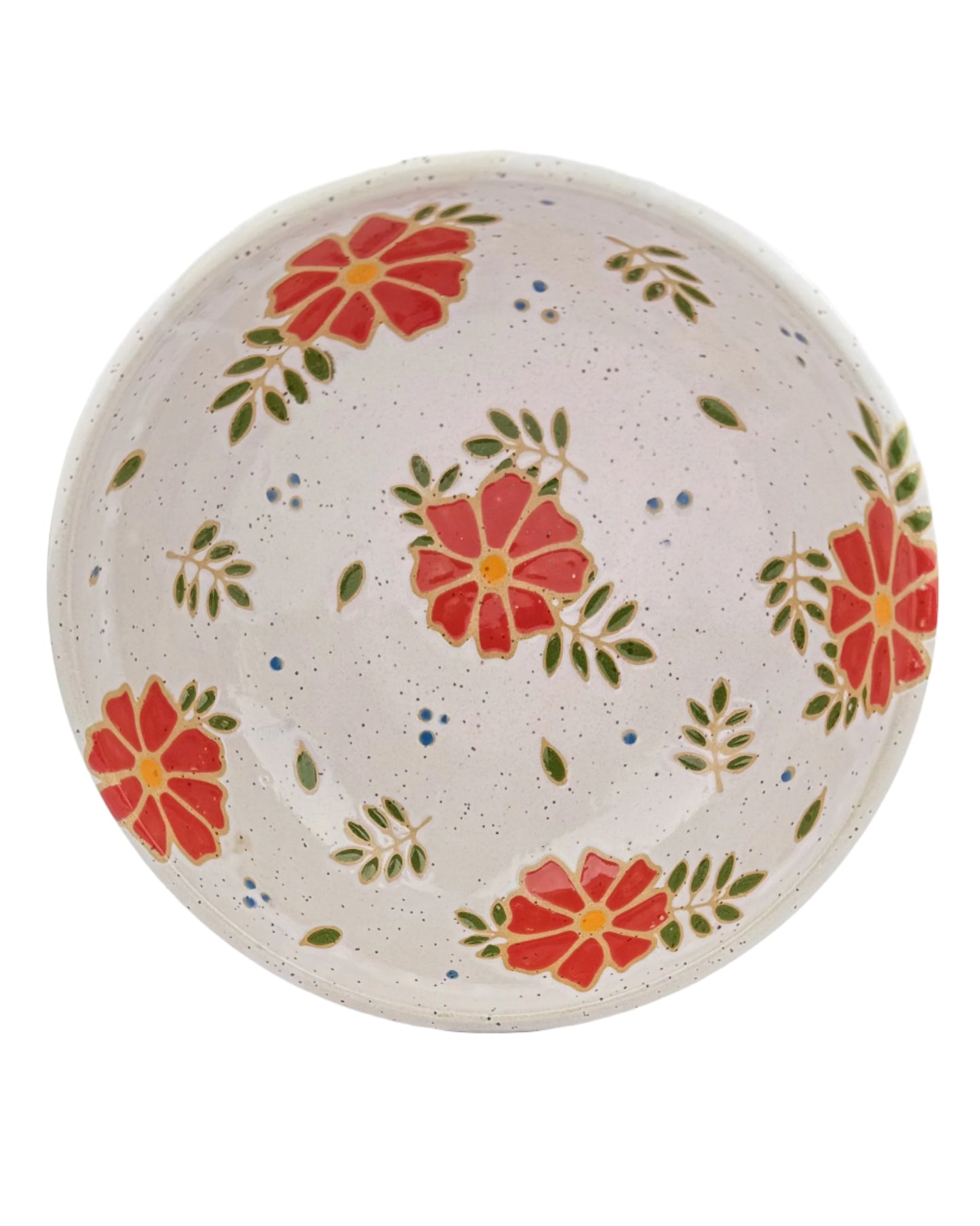 Red Floral Serving Bowl 2