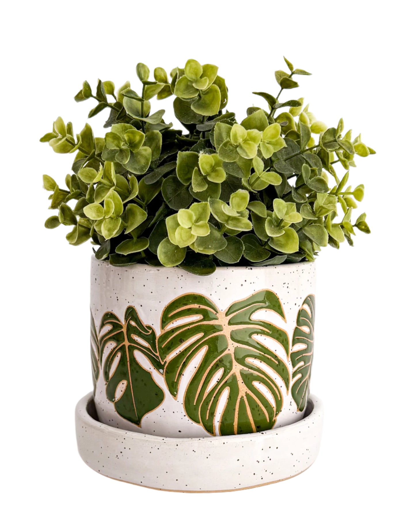 Monstera Leaf Planter with Drip Tray