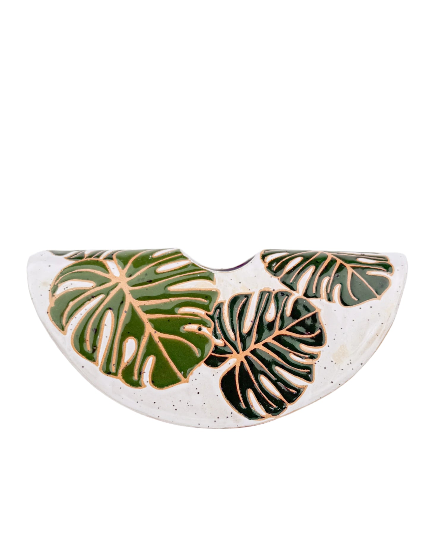 Monstera Leaf Half-Moon Vase