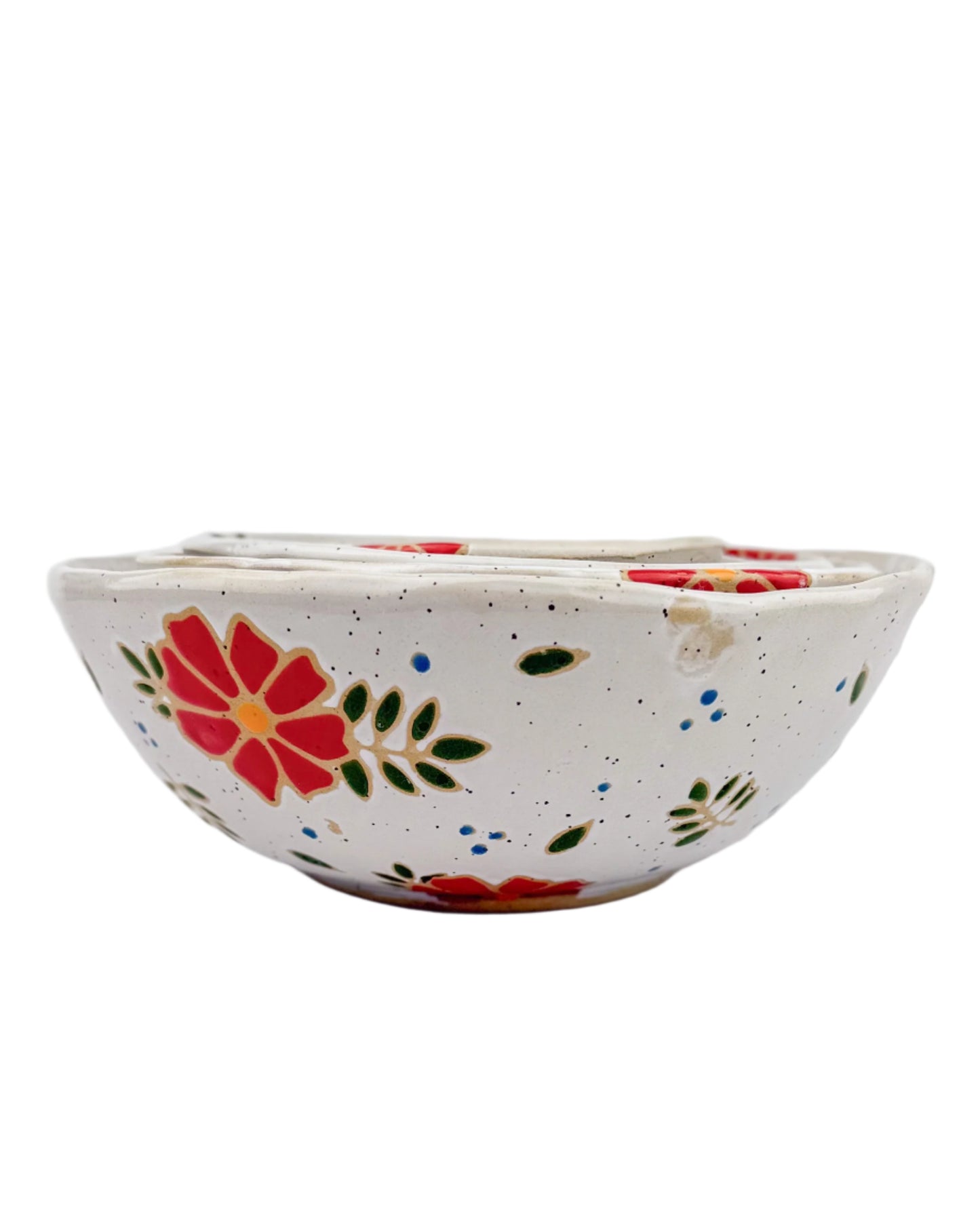 Red Floral Nesting Bowl Set