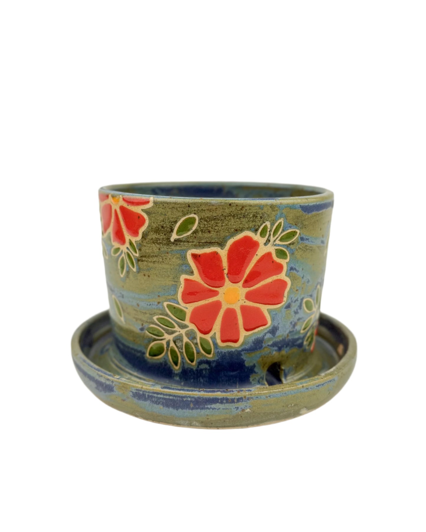 Red Floral Hanging Planter
