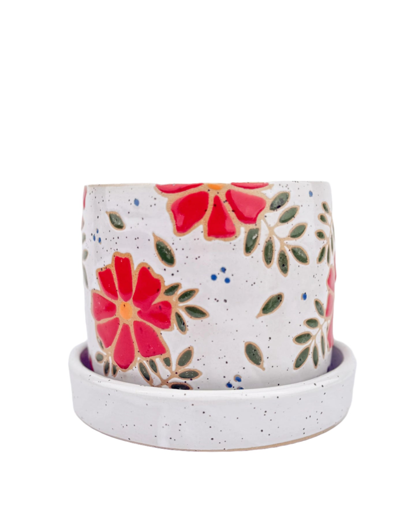 Red Floral Planter
