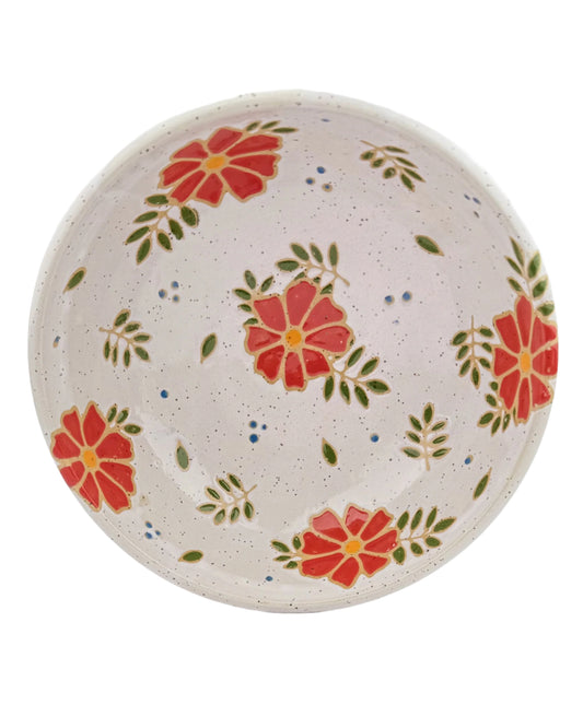 Red Floral Serving Bowl 2