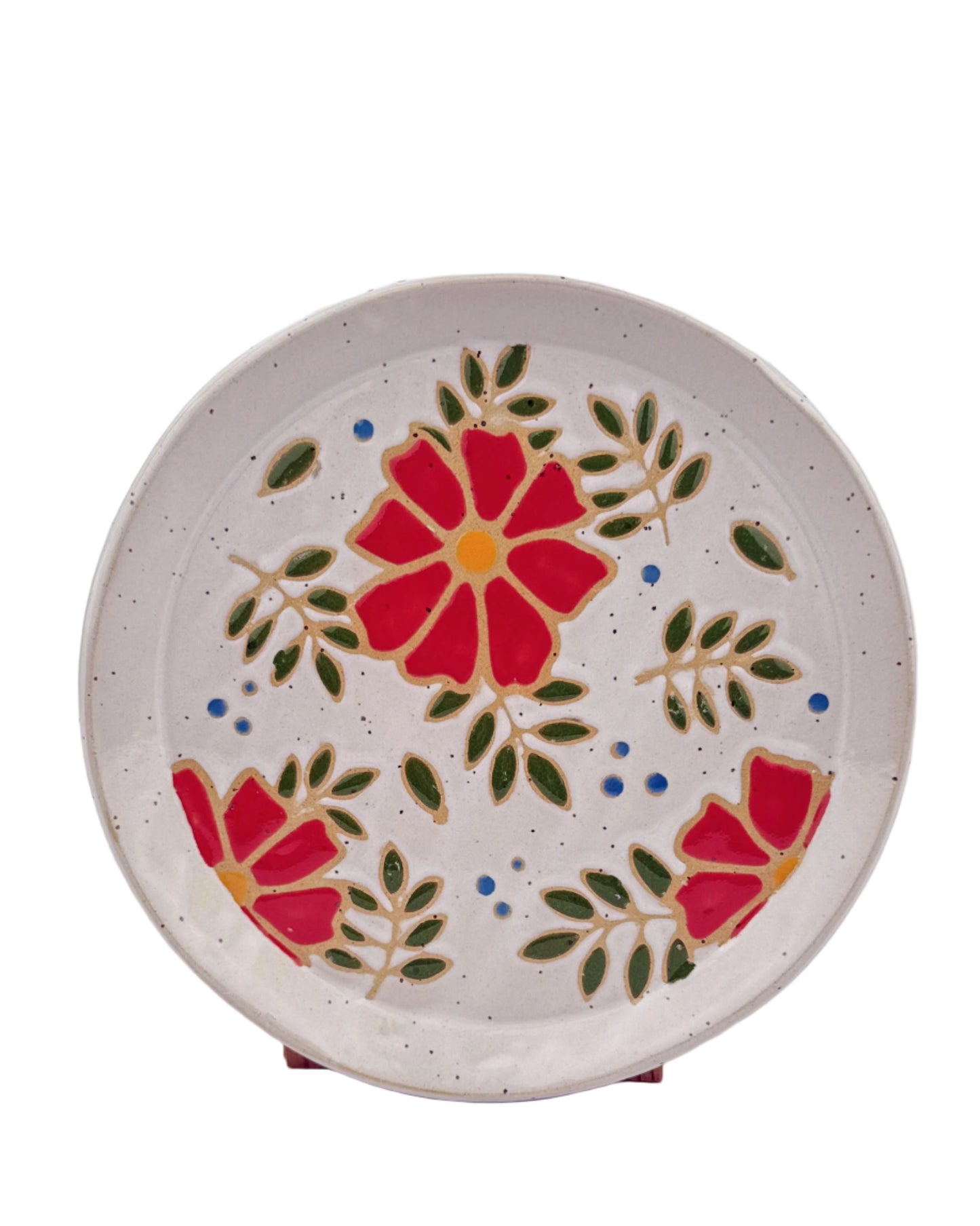 Red Floral Tapas Plate