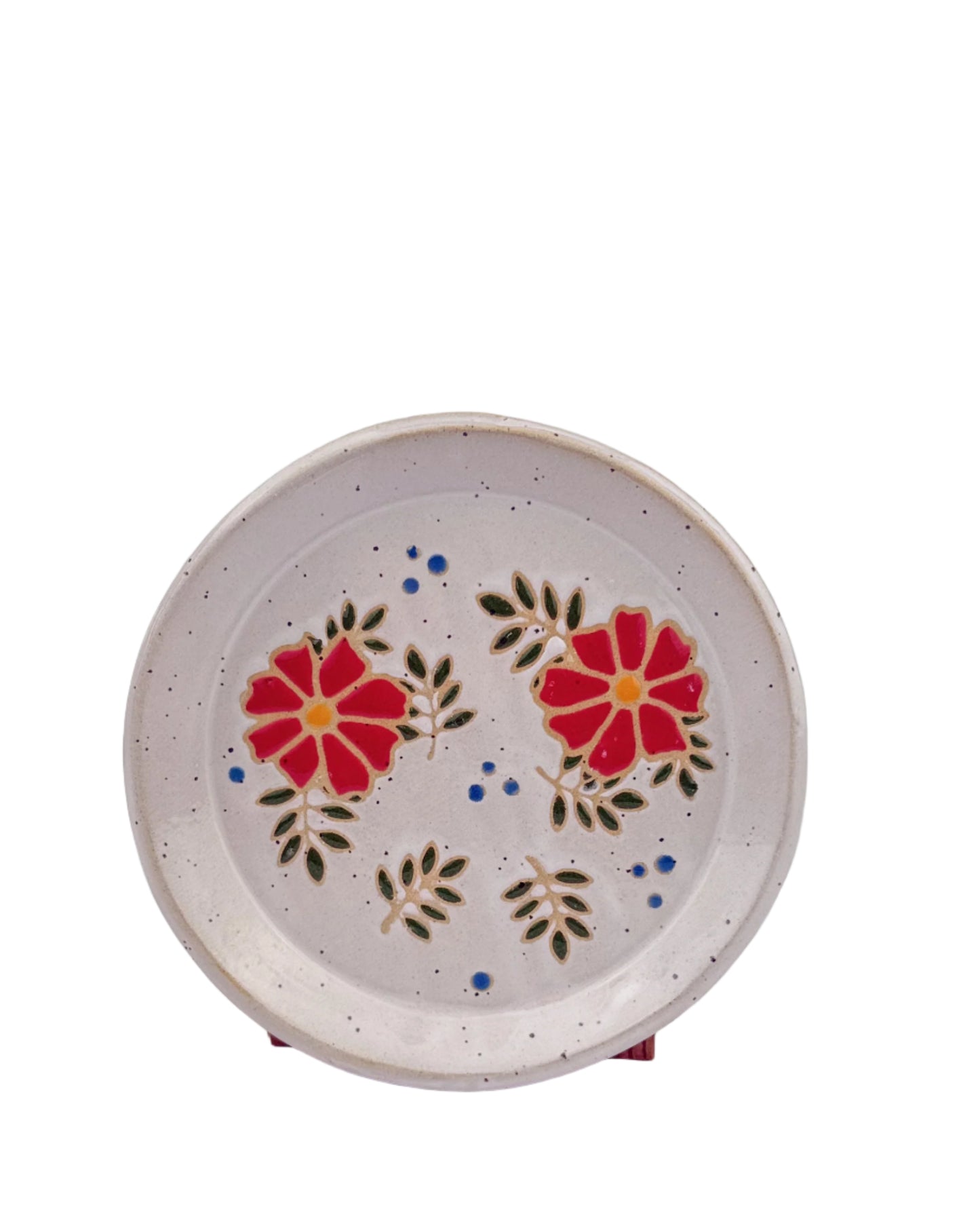 Red Floral Tapas Plate